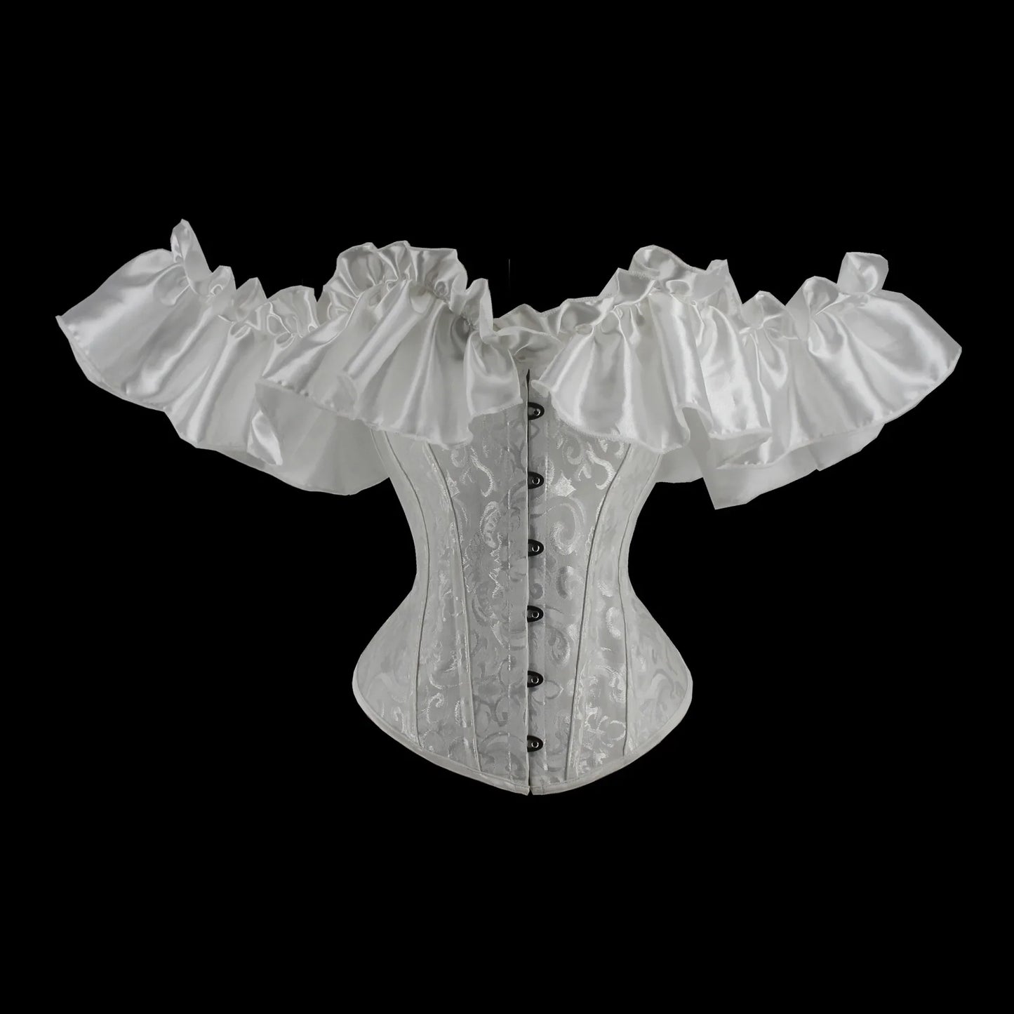 Off Shoulder Corset Top Sexy Gothic Corsets and Bustiers Overbust Corset Slimming Waist Trainer Ruffles Short Sleeve Women Top