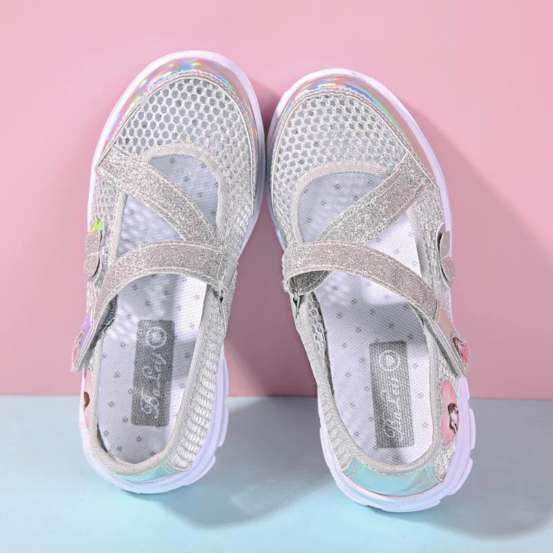 Girls Sandals Cartoon Sweet Soft Sole Children Beach Shoes Children's Summer Floral Sandals Princess Shoes Fashion Cute