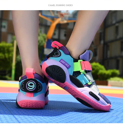 Children's Basketball Shoes For Boys Girls Non-slip Kids Sport Shoes Lightweight Outdoor Sneakers Trainers Footwear