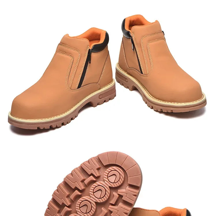 2025 Work Shoes for Men Waterproof Safety Shoes Man Anti Spark Leather Boots Man Anti Puncture Anti Slip Welder Shoe