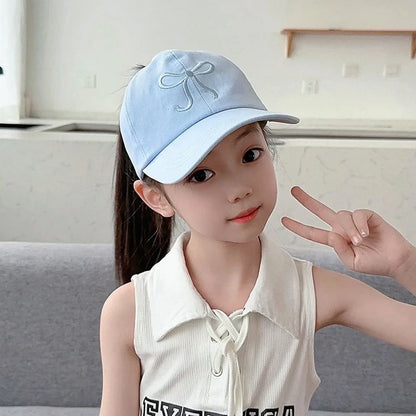 Kids Baseball Caps for Boys Girls Sun Hat Love Heart Hollow High Ponytail Caps Children Adjustable Baseball Caps for 4-12 Years