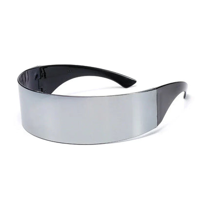 Futuristic Narrow Cyclops Visor Sunglasses Women Men Laser Eyeglasses UV400 Mirrored Lens Costume Party Eyewear Glasses