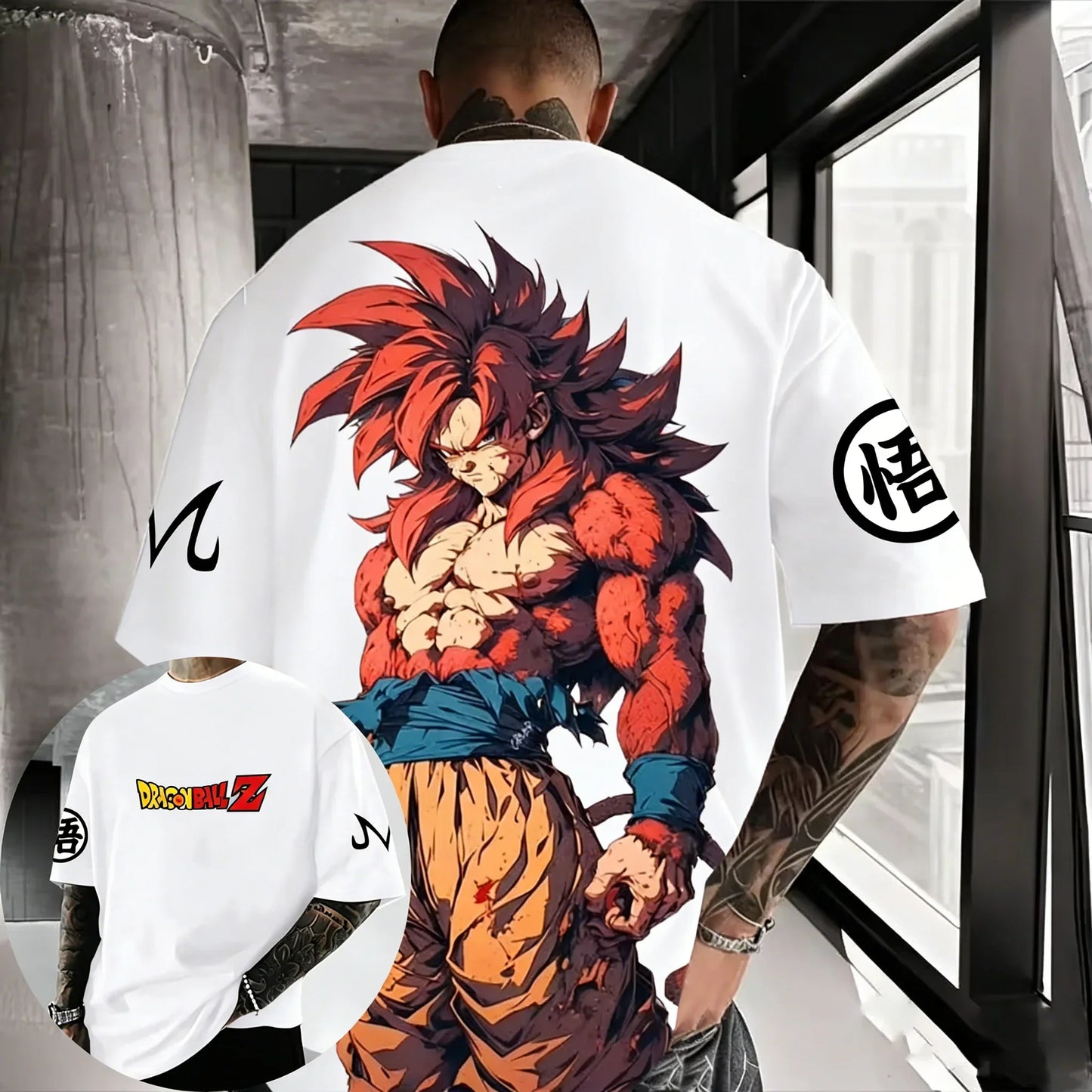 Anime Cotton T-shirt Summer New Super Saiyan 4 Printed Men and Women Street Hip Hop Casual Short Sleeve Top