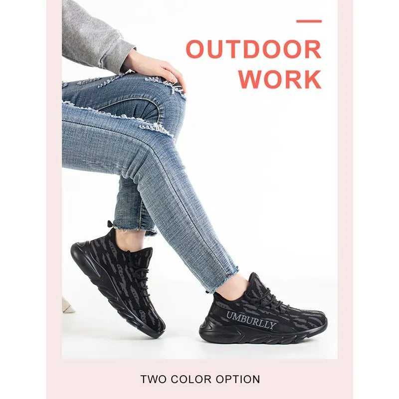 Women's Labor Protection Shoes Anti-Smashing Anti-Piercing Lightweight Breathable Durable Comfortable Work Shoes