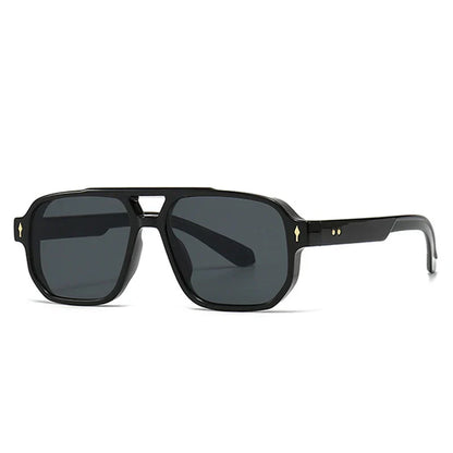 Double Bridges Square Sunglasses Women Gradient Shades UV400 Fashion Brand Designer Rivets Men Sun Glasses