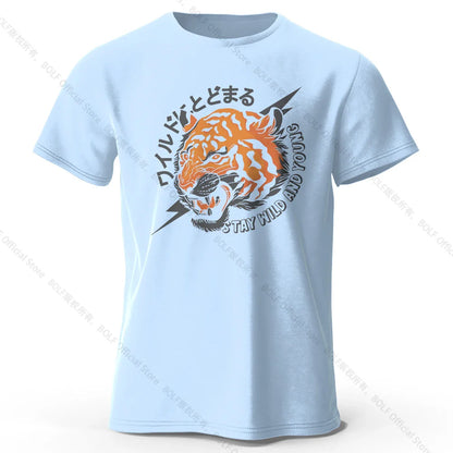 Men's Trust Tiger Printed T-Shirt 100% Cotton Harajuku Oversized Funny Graphic Tees for Men Women Summer Tops