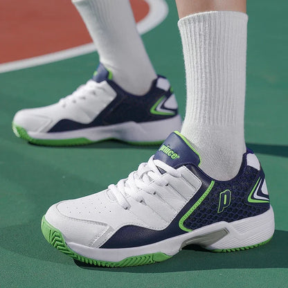 Tênis Esportivo Profissional de Couro para Badminton Masculino, Tênis Antiderrapante para Treinamento em Casal, Tênis Leve para Tênis Feminino e Vôlei
