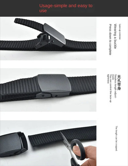 White Automatic Buckle Nylon Army Tactical Men Belt Military Waist Canvas Belt Outdoor Strap Travel Jeans Black Belts for Women