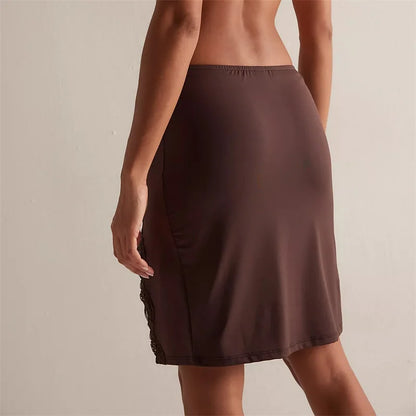 Elegant Satin Embroidery Pencil Skirts Summer Sexy High Waist Split Mini Skirts For Women Fashion Slim Skirt Female