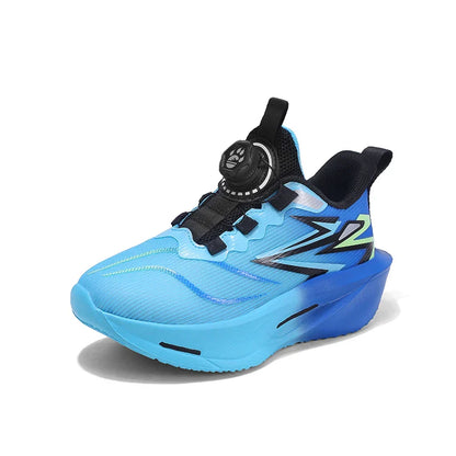 Children‘s Basketball Shoes Non-slip Breathable Sports Training Shoes Outdoor Lace-up Boys Girls Knit Jogging Shoes Gym Sneakers