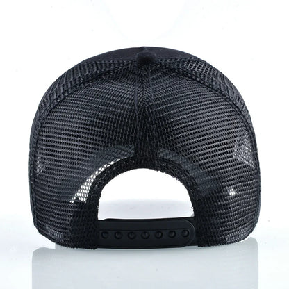 Four Seasons Snapback Baseball Cap Men Fashion Bear Embroidery Hip Hop Hat Women Outdoor Breathable Mesh Trucker Hat
