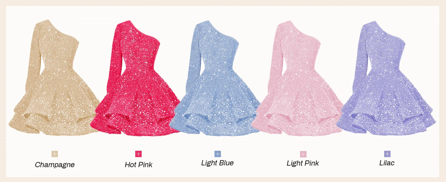 Sequin Short Homecoming Dress for Teens Sparkly Prom Dress Sweet 14 16 Birthday Photo Shoot Gowns Mini Dress Graduation Dress