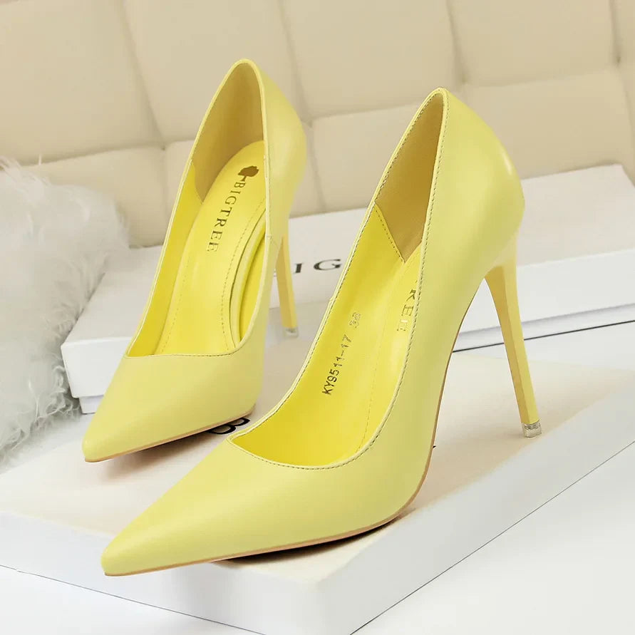 2023 Women 7.5cm 10.5cm High Heels Pumps Lady Wedding Bridal Scarpins Stripper Low Heels Plus Size Fetish Party Blue Pink Shoes