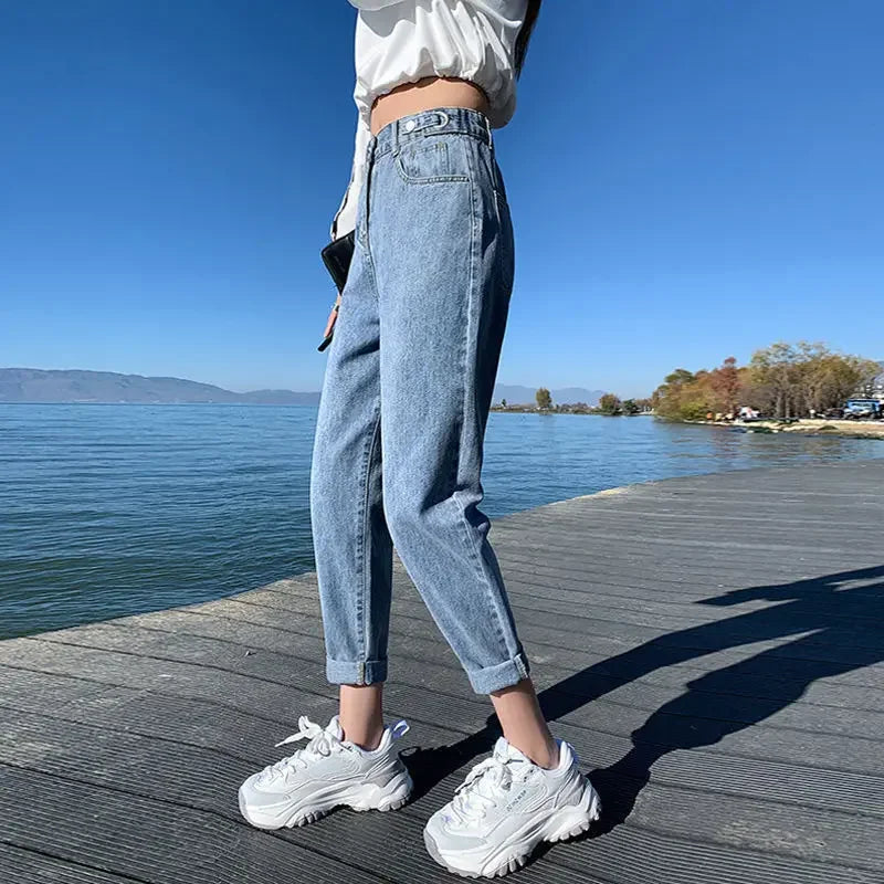 High-Waisted Slimming Vintage Straight-Leg Loose-Fit Jeans