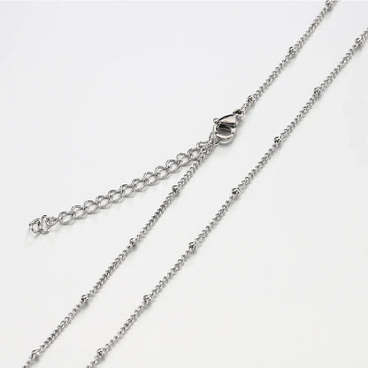 10pcs 5pcs Stainless Steel Bead Chain Necklace Chains for DIY Jewelry Making Findings 45cm+5cm Chain with Lobster Clasps No Fade