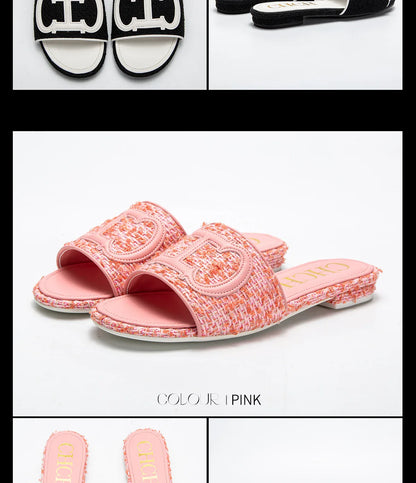 Women's Slippers New Fabric Fashion Flat Sandals Business Banquet Women's Shoes
