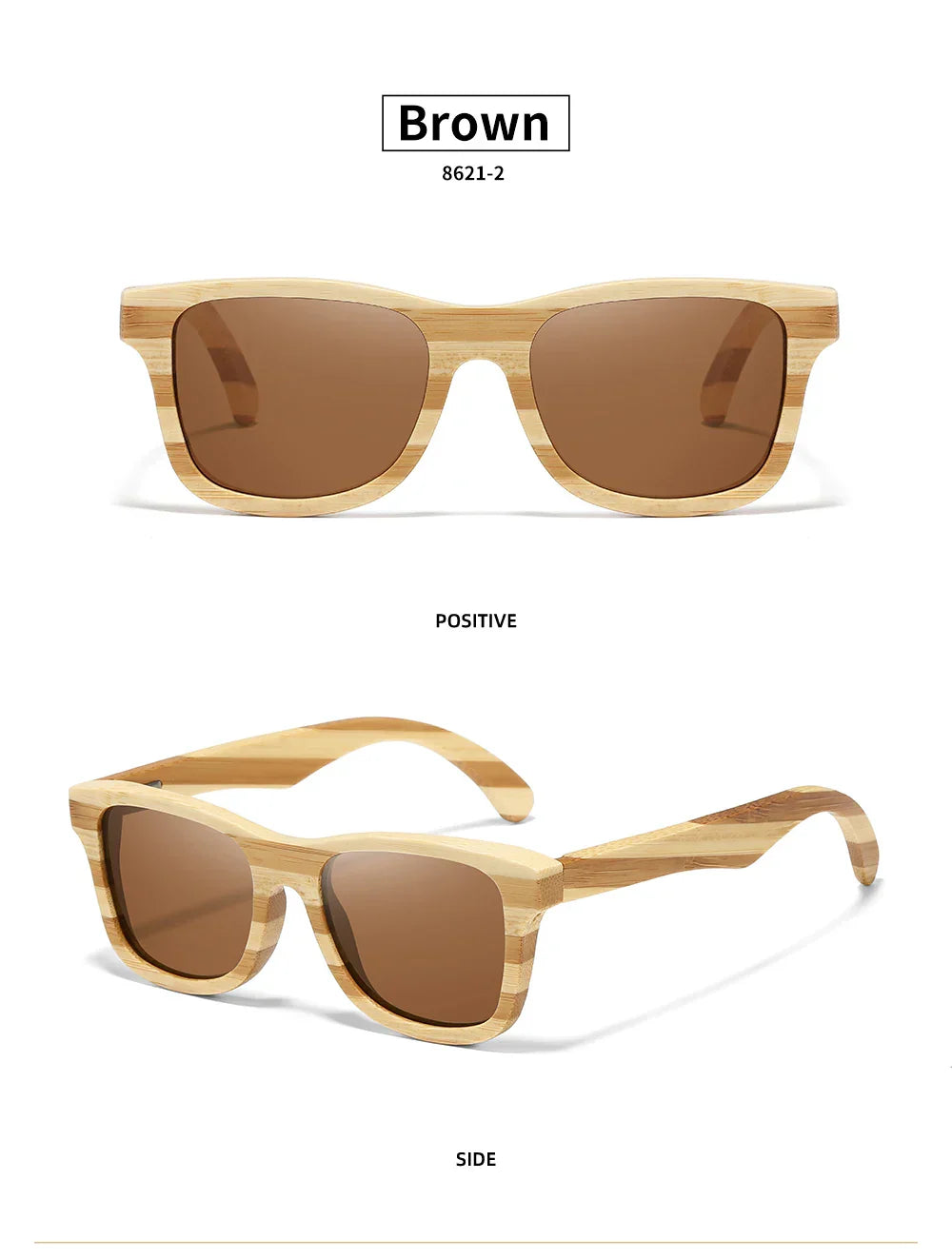Natural Zebra bamboo adult sunglasses Manual polarized glasses Mirror coated lens Glasses Gift box 8621C