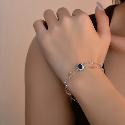 1CT Oval Ruby Papalacha Sapphire Bracelet S925 Silver intay Moissanite Emerald Gemstone Exquisite Bangle Fine Jewelry