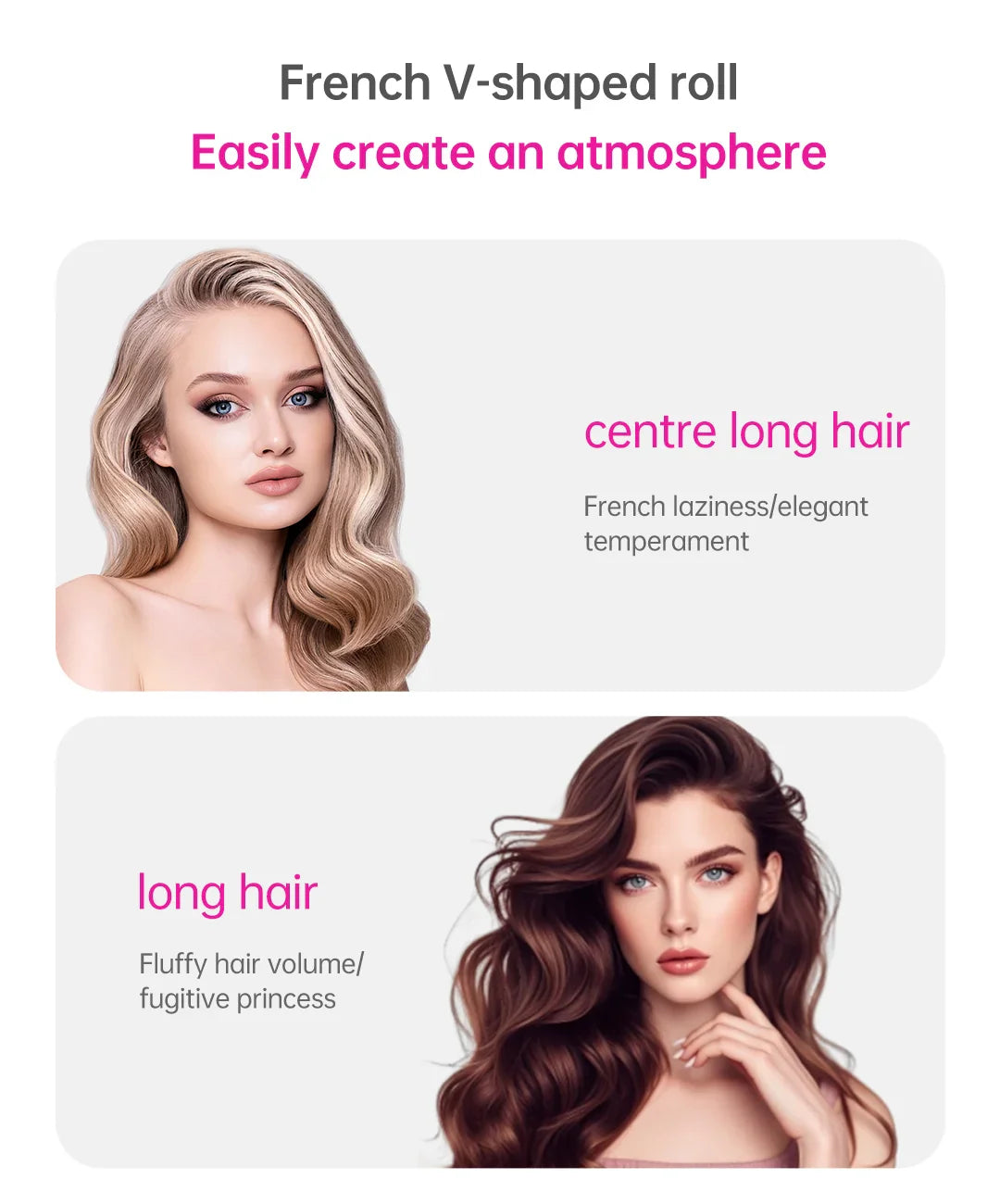 32mm Deep V Wave Hair Curler with 80M Negative Ions, 10-Minute Styling for Long Lasting Beach Waves, Anti-scald ceramic waver