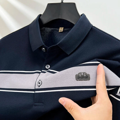 Summer best-selling high-end brand exquisite embroidery men's short sleeve POLO shirts breathable cotton casual business T-shirt
