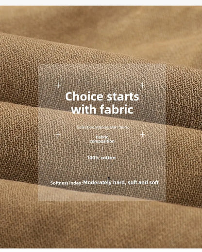 Four-season Pure Cotton Casual Pants Men's Work Pants Multi-pocket Straight Trousers