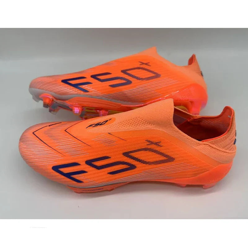 Without-lace Mens Soccer Shoes Football Shoes F50+ TF/FG Football Field Boots Comfortable Non-Slip Training Soccer Sneakers