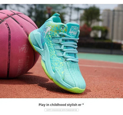 New Children's Sports Shoes Medium and Large Children's Mesh Boys Training Shoes Boys Basketball Footwear 2024 Spring and Summer