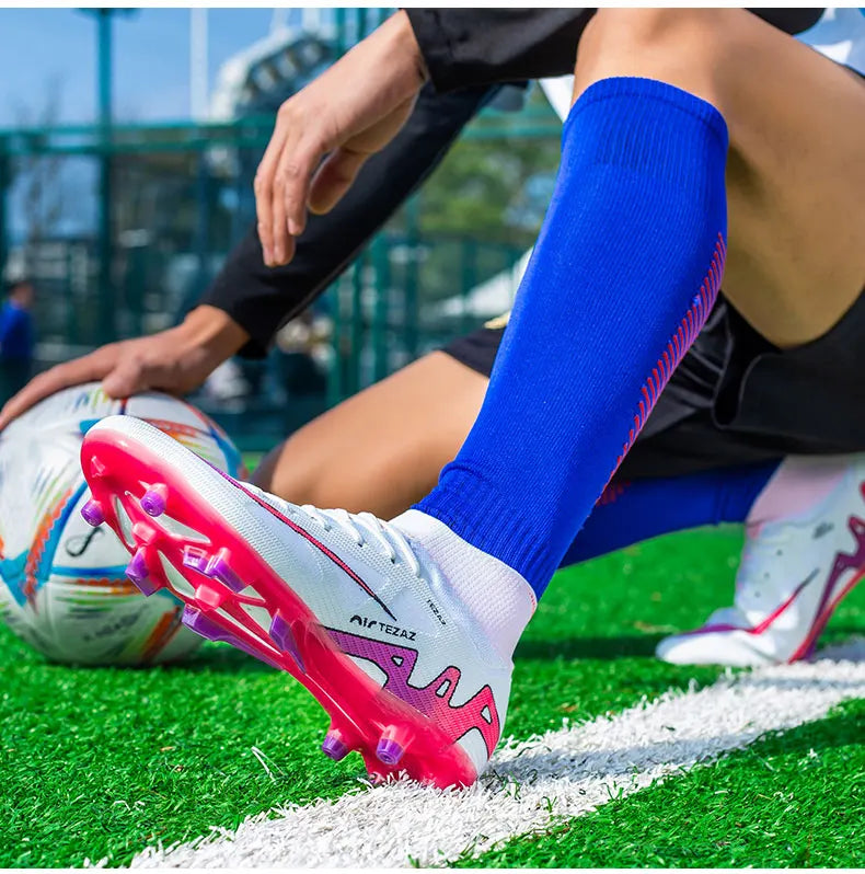 TF/FG Lightweight Ankle Football Boots Men's Football Shoes Outdoor Anti slip Grass Professional Training Tournament Sports Shoe