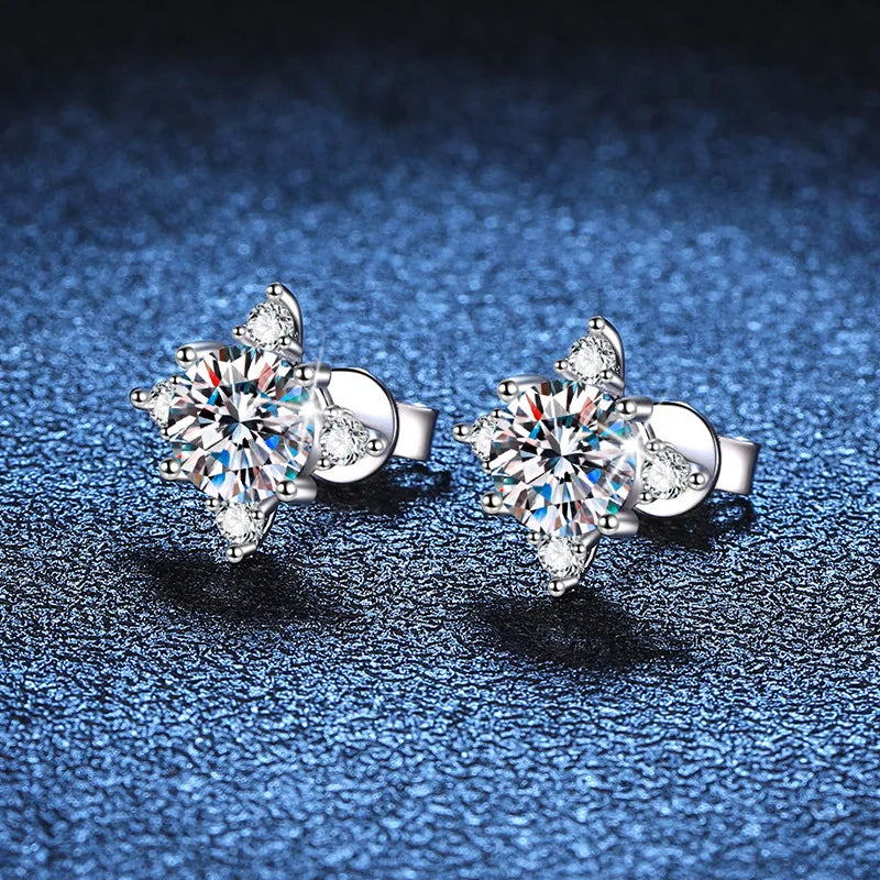 New In 0.5/1CT Octopus Moissanite Stud Earrings For Women Party Wedding Fine Jewelry S925 Sterling Silver Diamond Earring