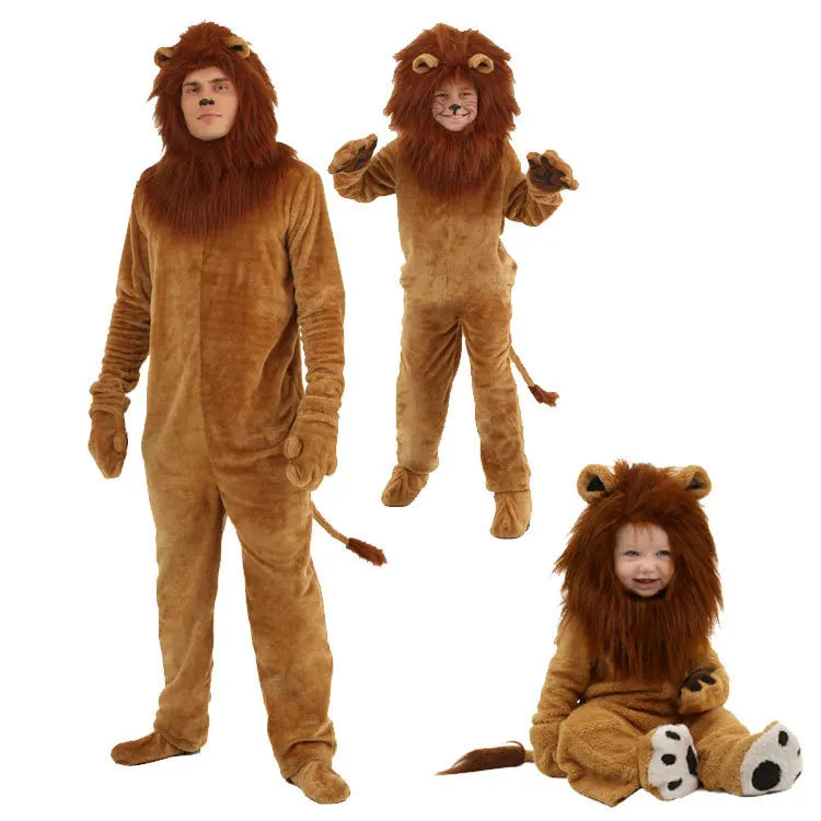 Anime Black Panther And Wizard of Oz Cute Lion Cosplay Costume Bodysuits Children For Men Boys Halloween Superhero Jumpsuits