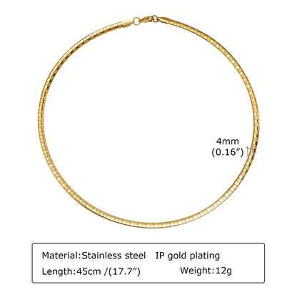 Choker Neck Cuff for Women, Open Collar Choker Torques Necklace Adjustable ,Simple Stainless Steel Jewelry