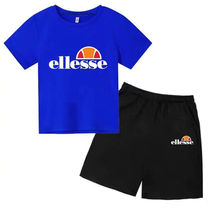 Kids Summer Leisure Letter 2pcs O-neck Short Sleeve T-shirts+Pants Suits 3-13 Years Boys Girls Casual Outfits Children Clothes