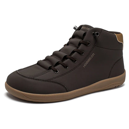 Mid Top Barefoot Shoes Mens Womens Wide Toe Ankle Boots Outdoor Non-Slip Artificial Leather Shoes