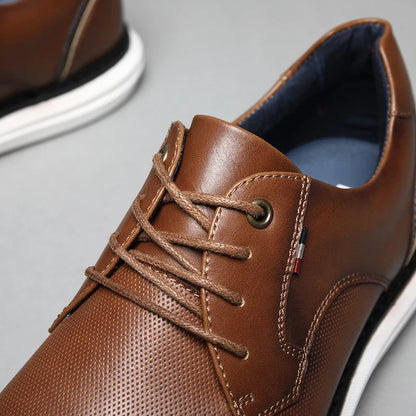 Genuine Leather Dress Shoes Comfy Men Casual Shoes Smart Business Work Office Lace-up Men Shoes