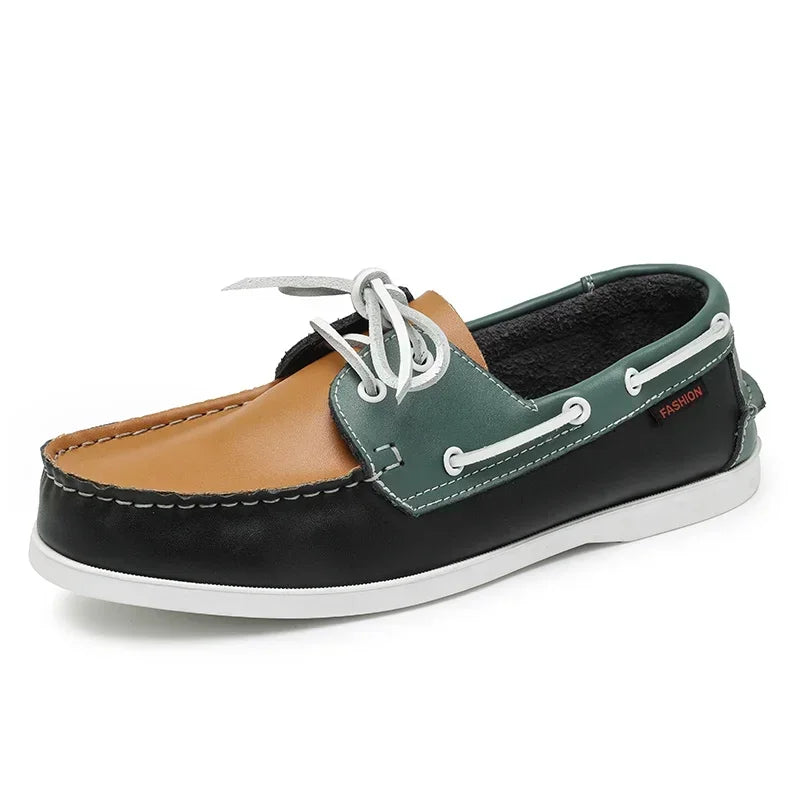 Men leather casual loafers slip-on soft business shoes comfortable summer formal footwear