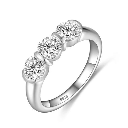 All 0.5ct D VVS1 Moissanite Ring for Women Sparkling Wedding Eternity Bands Sterling Silver 925 Rings Fine Jewelry Band