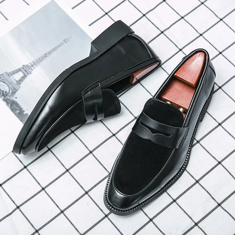 Mens Leather Designer Brand Casual Classic for Men Smile Breathable Office Loafers Formal Business Footwear Dress Shoes Flats 48