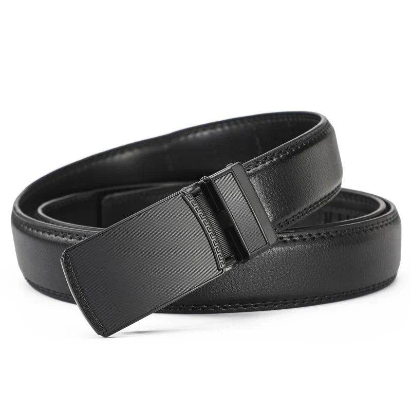 High-quality men's leather Belt Comfort Click Belt automatic buckle flip Belt convenient, business casual golf Ratchet Belt, Chr