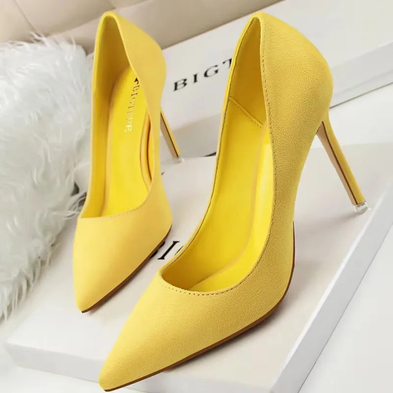Shoes 2026 New Women Pumps Suede High Heels Shoes Fashion Office Shoes Stiletto Party Shoes Female Comfort Women Heels