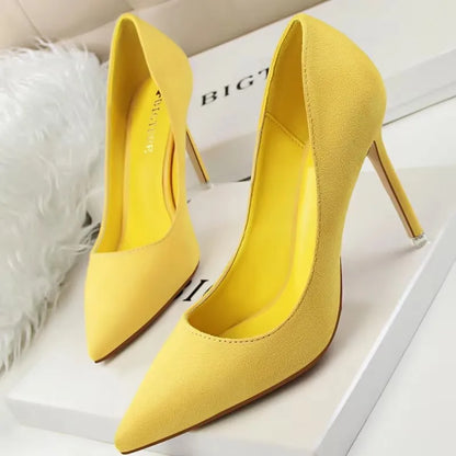 Shoes 2026 New Women Pumps Suede High Heels Shoes Fashion Office Shoes Stiletto Party Shoes Female Comfort Women Heels