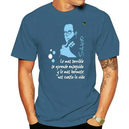 Cotton fashion 2022 trend T-shirt Printed crew neck short sleeve casual The Great Silvio Rodriguez T Shirts Men Printing