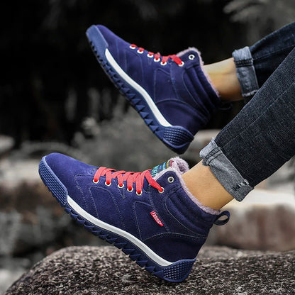 New Winter Sneakers for Men, Velvet Warm High-Top Cotton Shoes, Korean Style Casual Snow Boots, Boots, Men's Shoes, Autum Skateboard Shoes