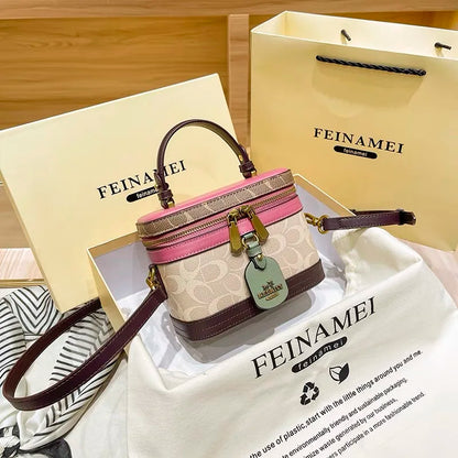 New minimalist and fashionable small handbag, contrasting color women's bag, high-end carriage crossbody bag, portable box bag