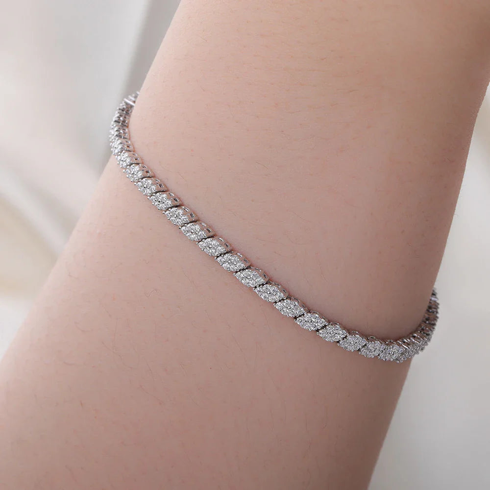 Full Moissanite Tennis Bracelets S925 Silver Sparkling Diamond Women Men Party Wedding Bangles Jewelry Gifts GRA Certified