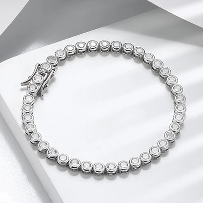 D VVS1 Round Moissanite Tennis Bracelet Original s925 Sterling Silver Plated 18k Gold with GRA Bracelets for Women Man