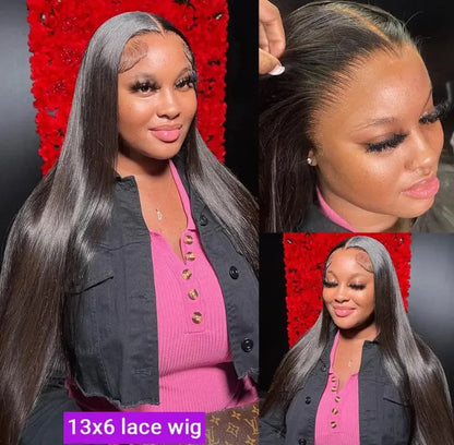 40 42 Inch Bone Straight Human Hair Wigs 13x4 13x6 HD Transparent Lace Frontal Wigs Glueless Straight Lace Front Human Hair Wigs