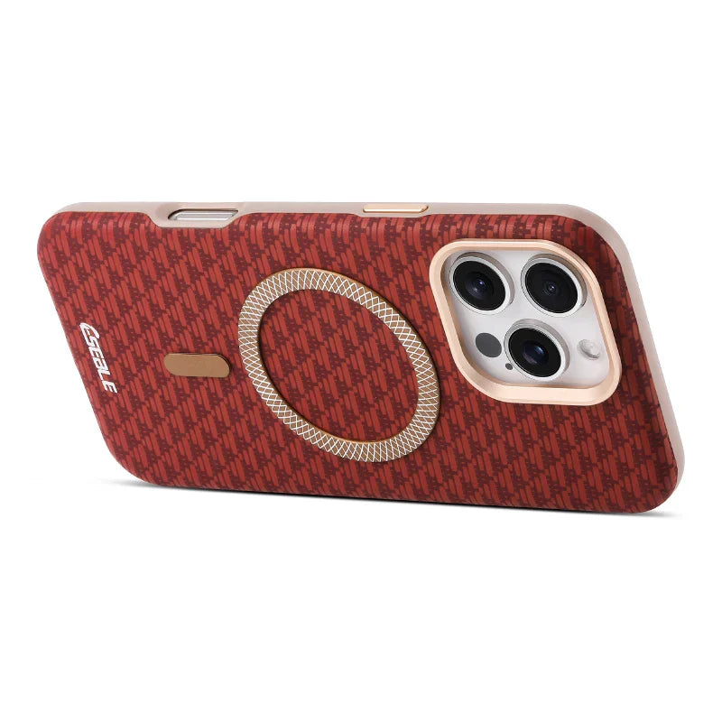 For Magsafe Magnetic Solid Color Triangle Pattern Phone Case for iPhone 17 Pro Max 15 13 14 16 Pro Max Bumper Back Cover