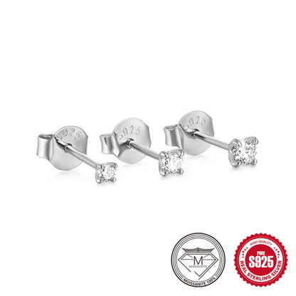 0.5-1.2 Carat D Color Moissanite Ear Stud Earrings For Women 925 Sterling Silver Sparkling Piercing Earring Fine Jewelry