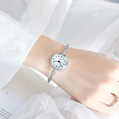 Women Watches Small Gold Bangle Bracelet Watch Stainless Steel Retro Ladies Quartz Wristwatch Clock Fashion Dress Watch