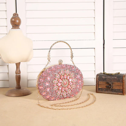 Cross-border explosive sunflower dinner bag Fashion banquet clutch bag Dress evening bag Diamond set bag European and American p